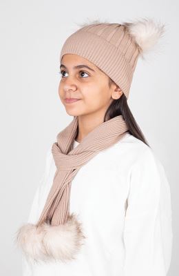 کلاه دو گوش و شال بافت