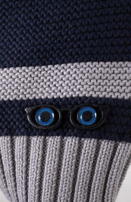 کلاه بافت با اکسسوری عینک