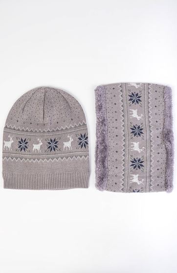 کلاه و رینگ بافت با طرح کریسمس