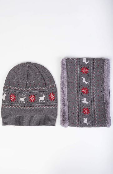 کلاه و رینگ بافت با طرح کریسمس