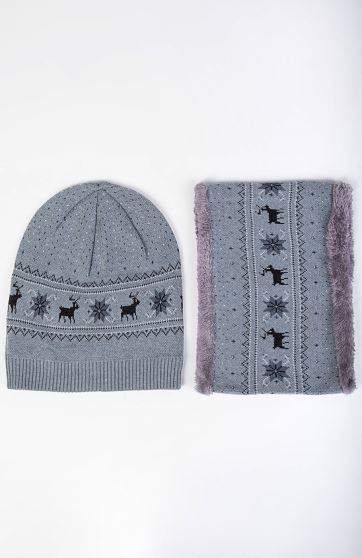 کلاه و رینگ بافت با طرح کریسمس