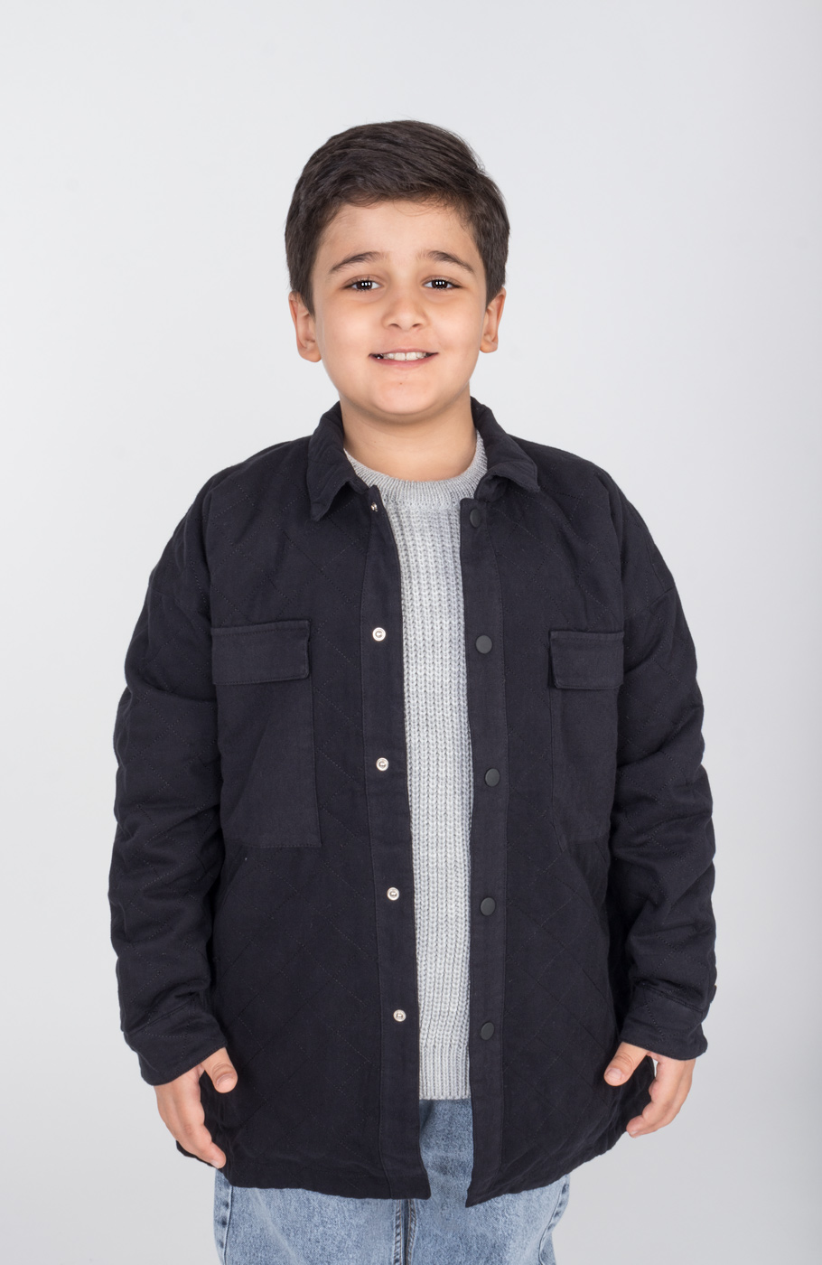 شکت کتان لاینر دار با طرح لوزی