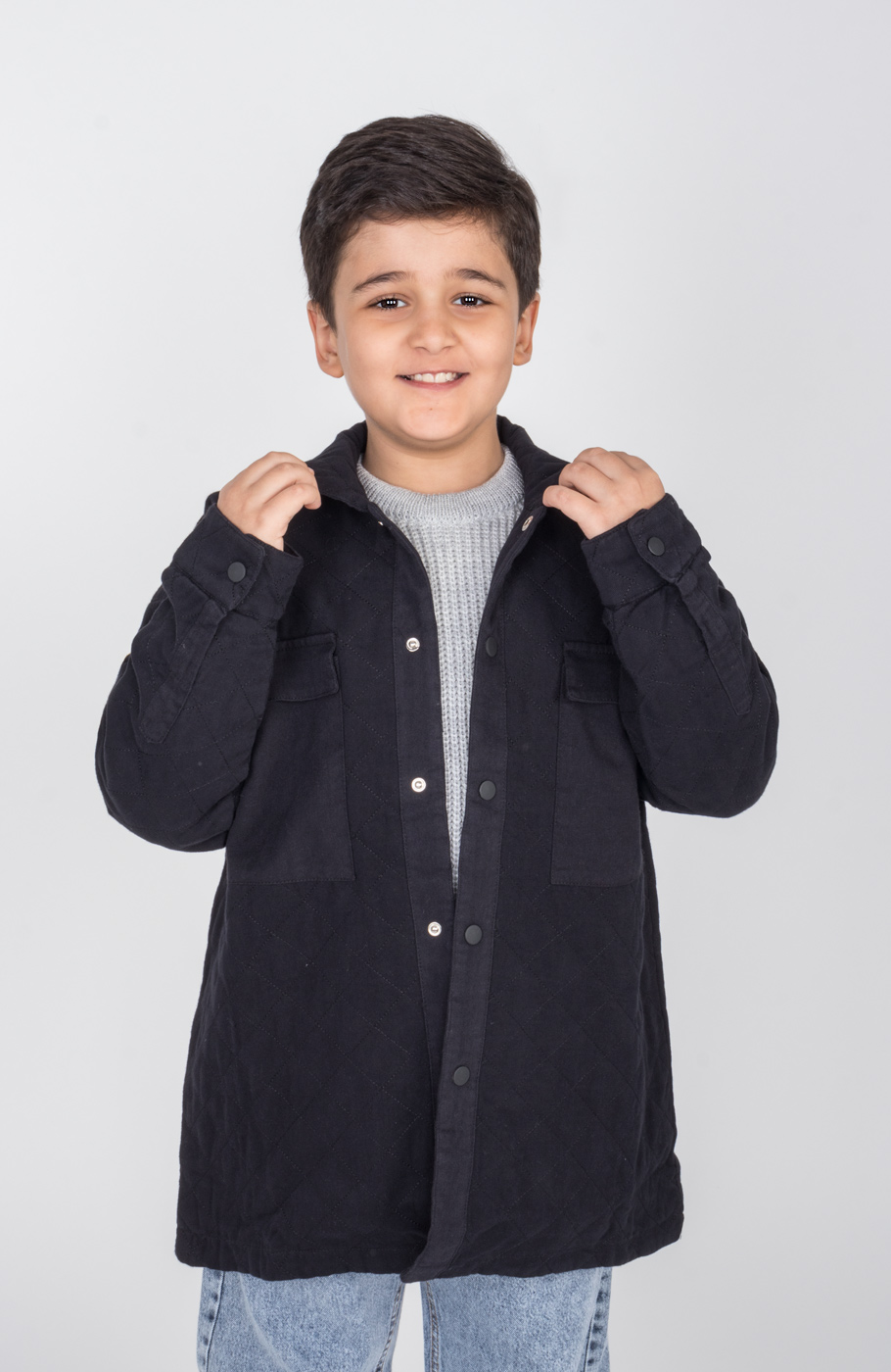 شکت کتان لاینر دار با طرح لوزی