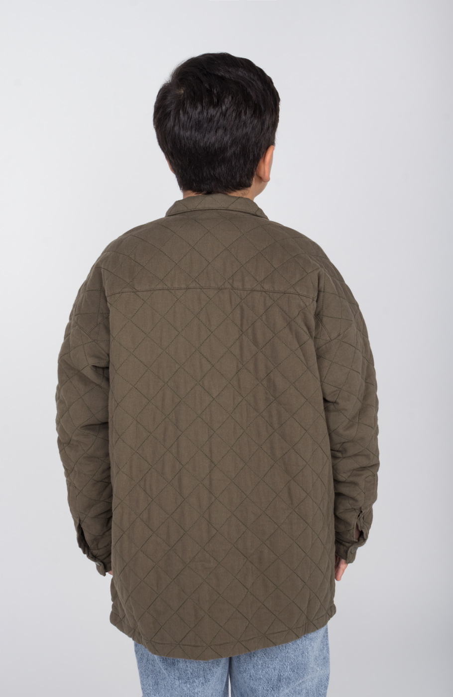 شکت کتان لاینر دار با طرح لوزی