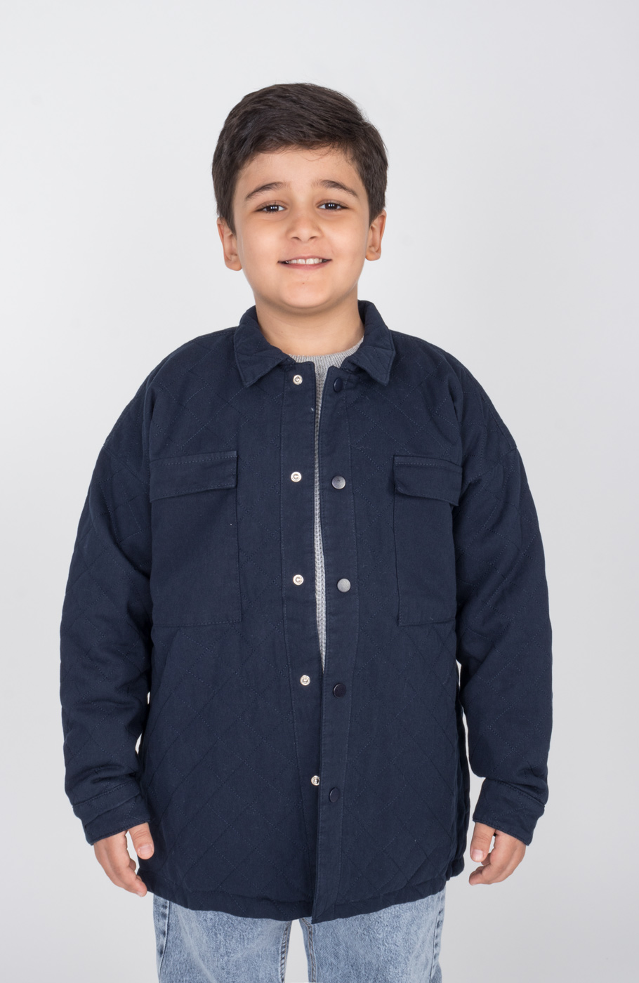 شکت کتان لاینر دار با طرح لوزی