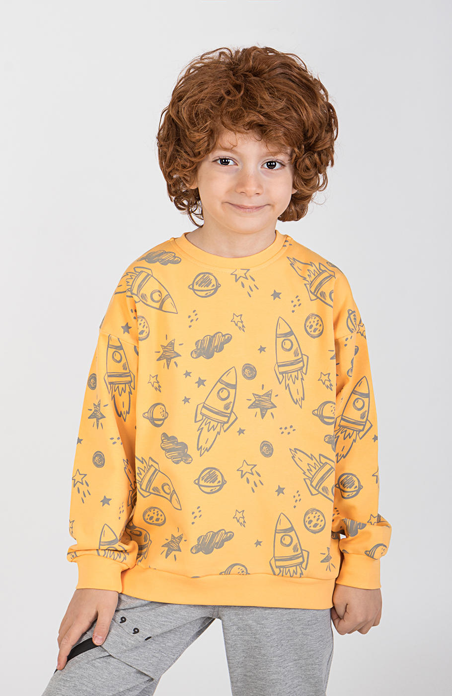 بلوز فاینریب آستین افتاده تمام چاپ