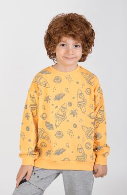 بلوز فاینریب آستین افتاده تمام چاپ