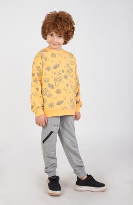 بلوز فاینریب آستین افتاده تمام چاپ