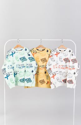 بلوز فاینریب آستین افتاده تمام چاپ