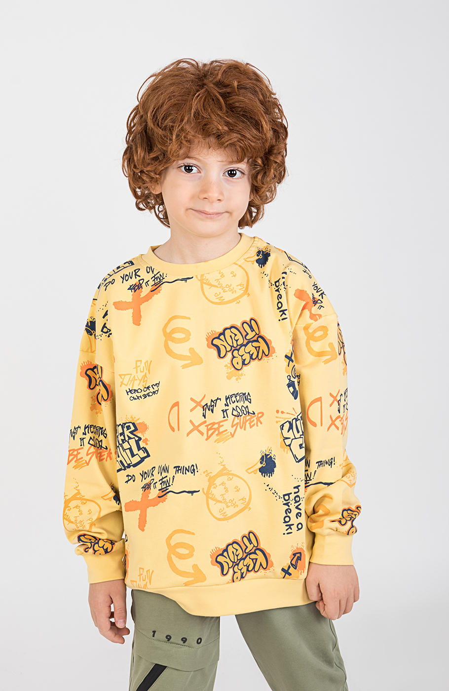 بلوز فاینریب آستین افتاده تمام چاپ