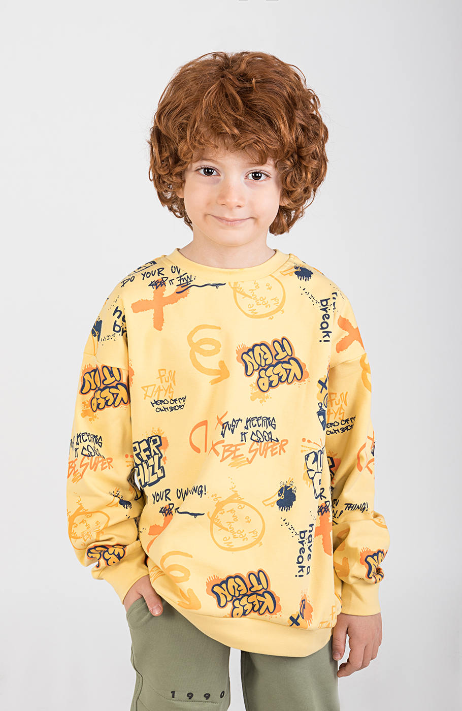 بلوز فاینریب آستین افتاده تمام چاپ