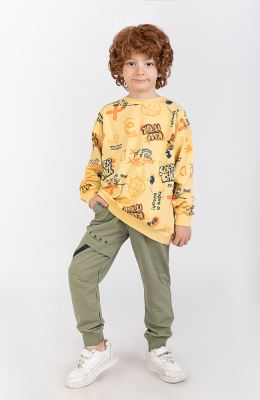 بلوز فاینریب آستین افتاده تمام چاپ