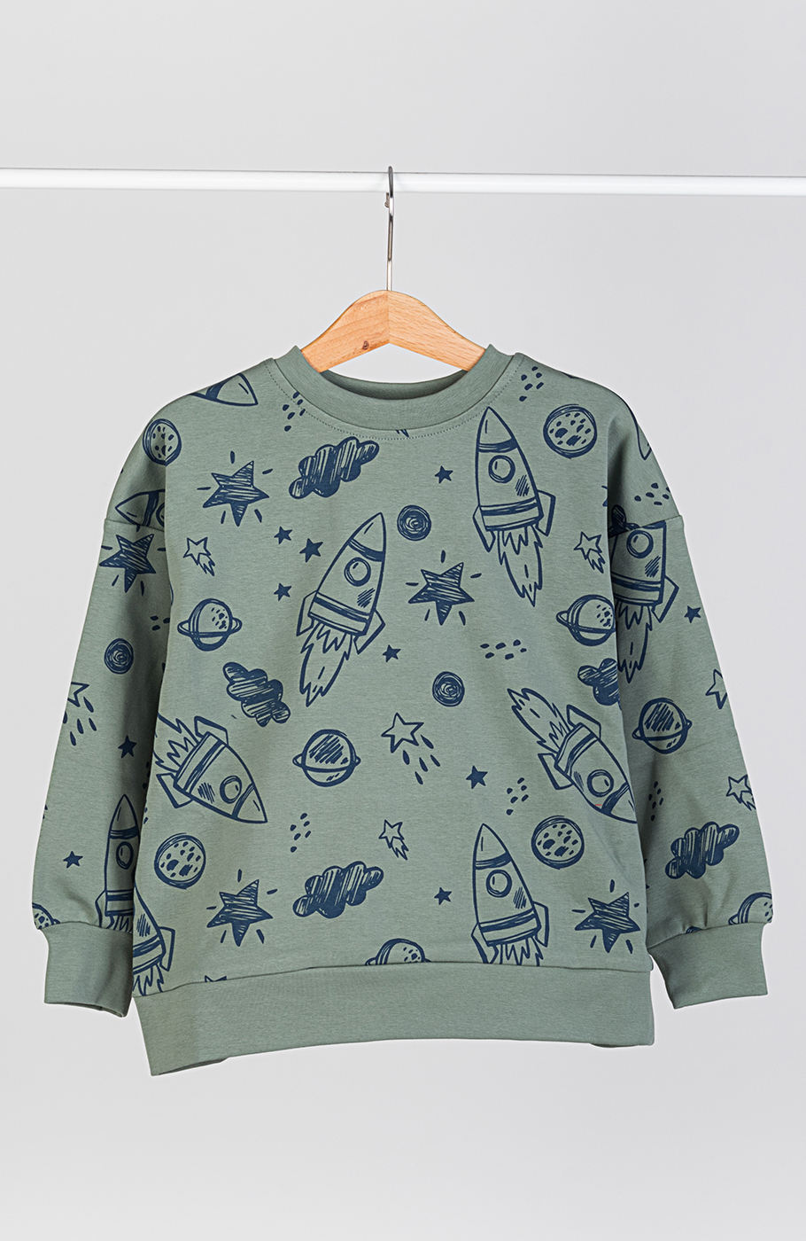 بلوز فاینریب آستین افتاده تمام چاپ