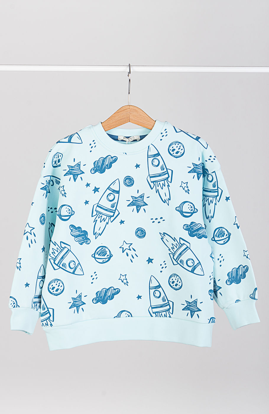 بلوز فاینریب آستین افتاده تمام چاپ