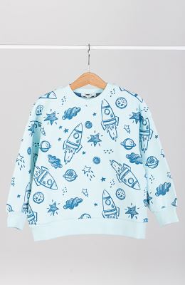 بلوز فاینریب آستین افتاده تمام چاپ