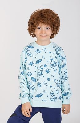 بلوز فاینریب آستین افتاده تمام چاپ