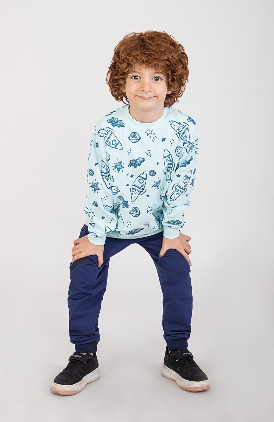 بلوز فاینریب آستین افتاده تمام چاپ