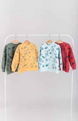 بلوز فاینریب آستین افتاده تمام چاپ