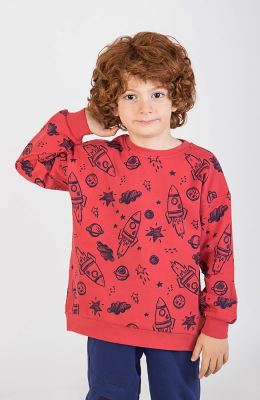 بلوز فاینریب آستین افتاده تمام چاپ