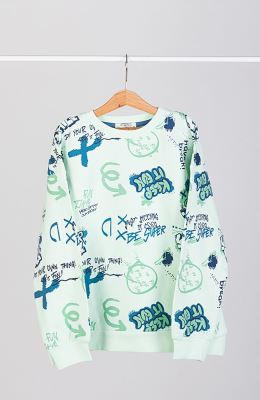 بلوز فاینریب آستین افتاده تمام چاپ