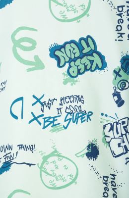 بلوز فاینریب آستین افتاده تمام چاپ