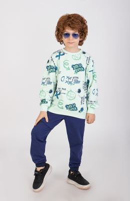 بلوز فاینریب آستین افتاده تمام چاپ