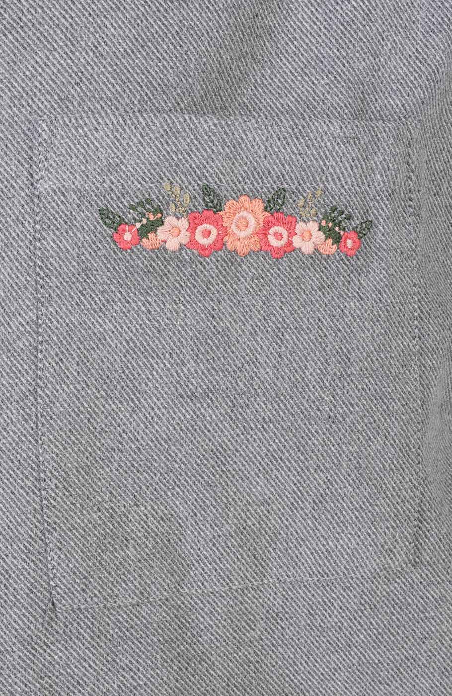 شومیز فلانل کج راه آستین بلند دمپا گت دار