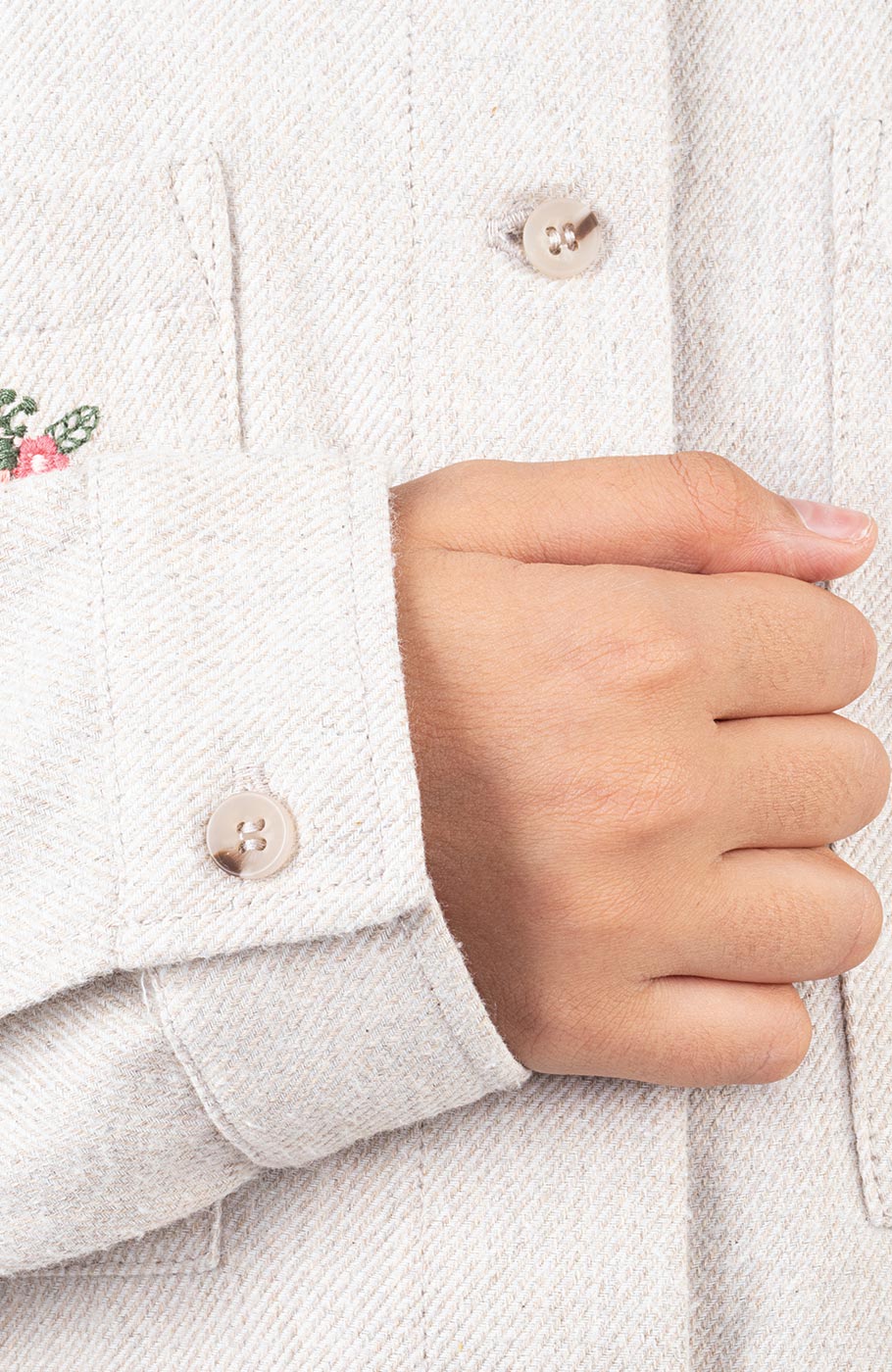 شومیز فلانل کج راه آستین بلند دمپا گت دار