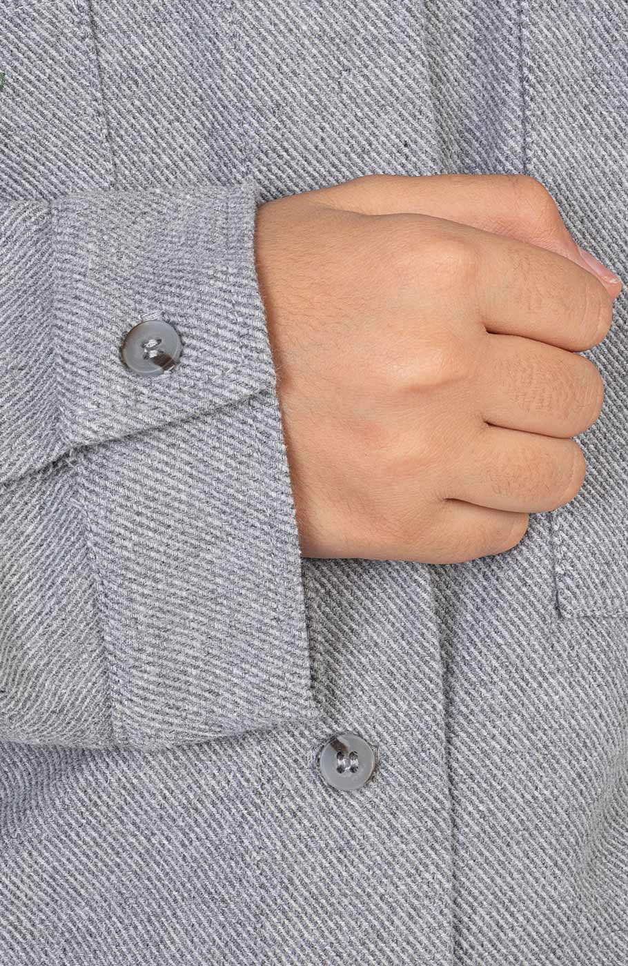 شومیز فلانل کج راه آستین بلند دمپا گت دار