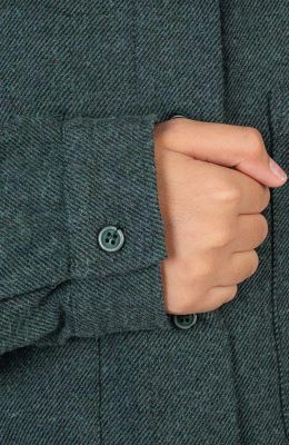 شومیز فلانل کج راه آستین بلند دمپا گت دار