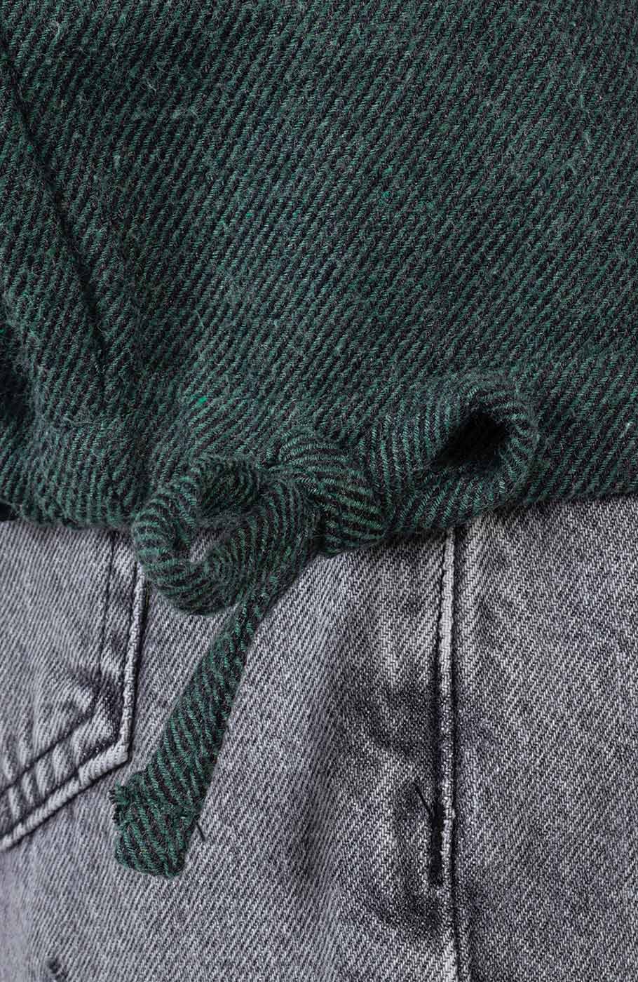 شومیز فلانل کج راه آستین بلند دمپا گت دار