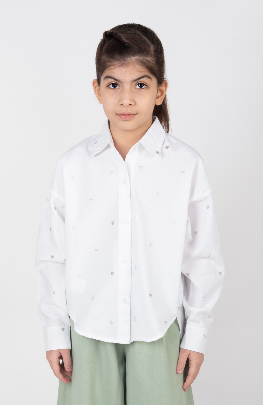 شومیز آکسفورد آستین بلند دمپا هلال