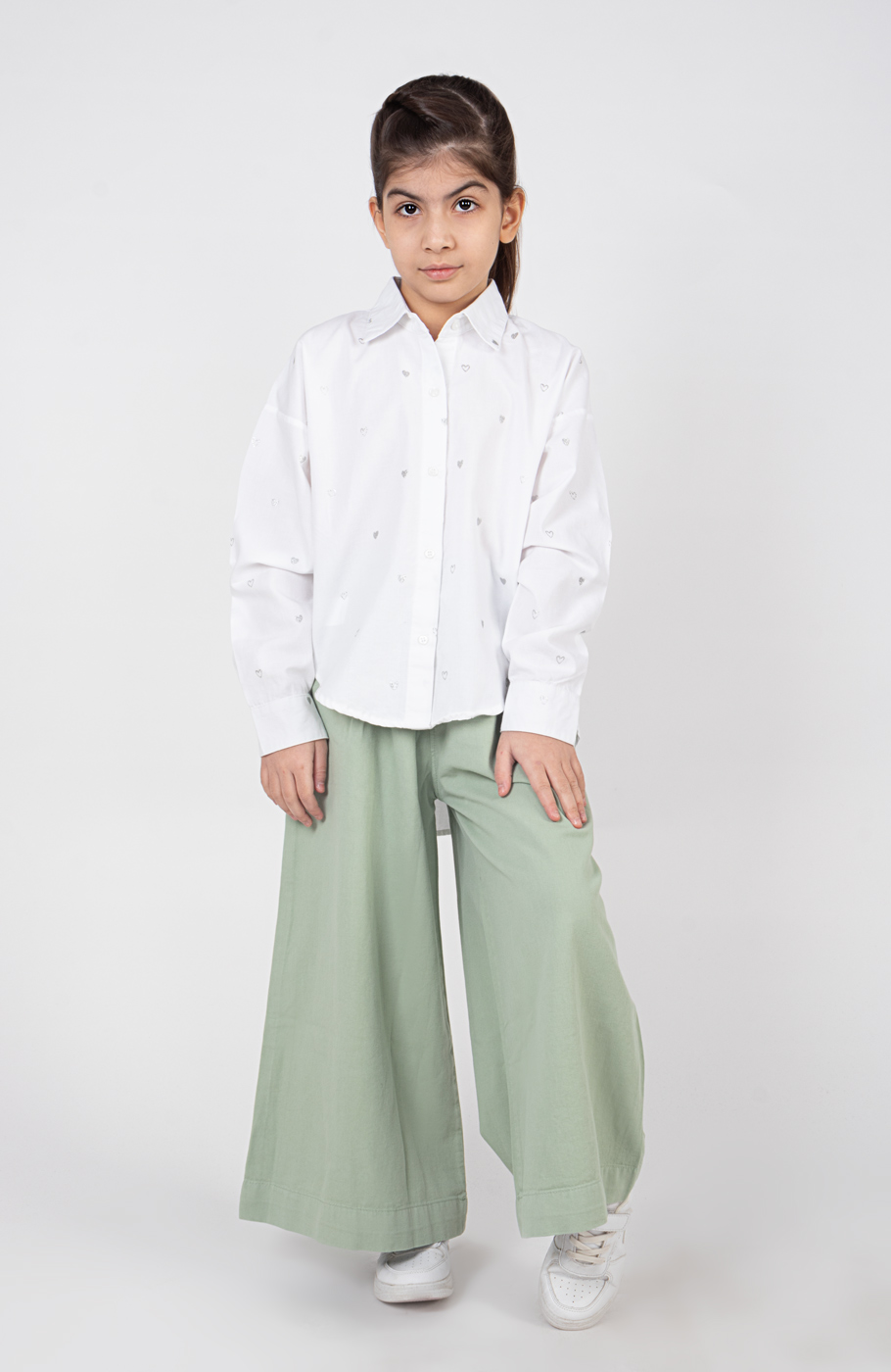 شومیز آکسفورد آستین بلند دمپا هلال