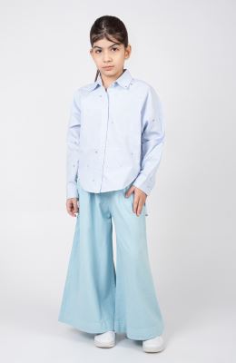 شومیز آکسفورد آستین بلند دمپا هلال