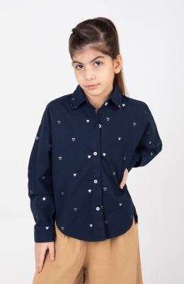 شومیز آکسفورد آستین بلند دمپا هلال