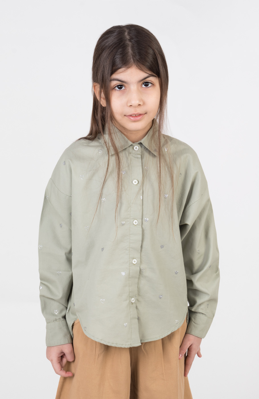 شومیز آکسفورد آستین بلند دمپا هلال