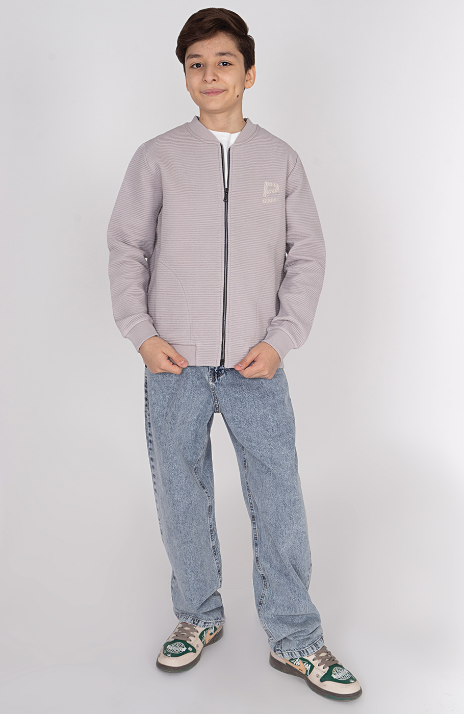 بامر جکت ژاکارد فیتیله‌ای راه راه