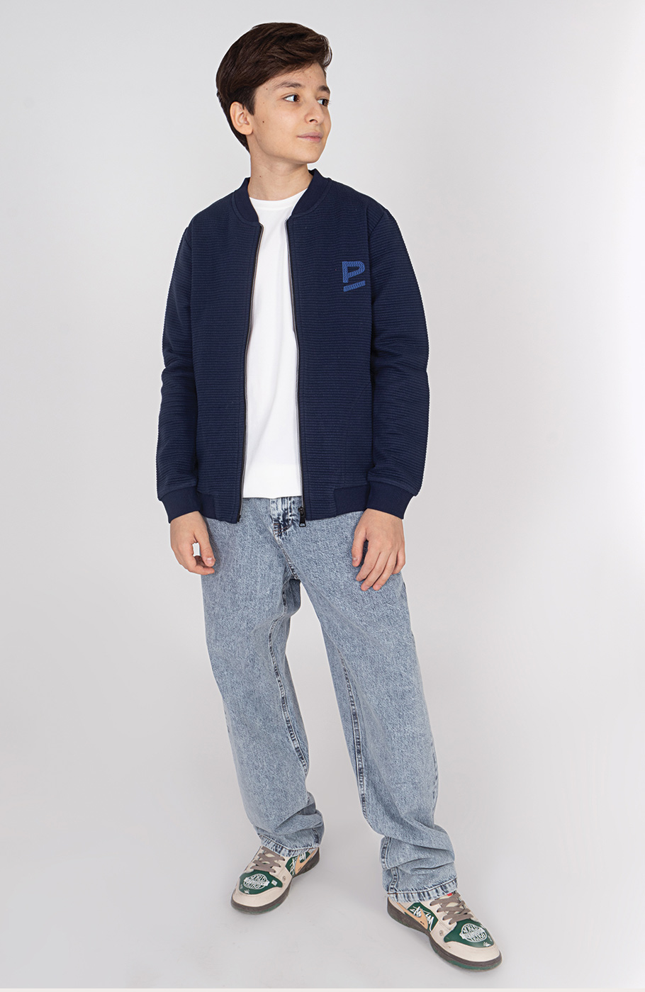 بامر جکت ژاکارد فیتیله‌ای راه راه