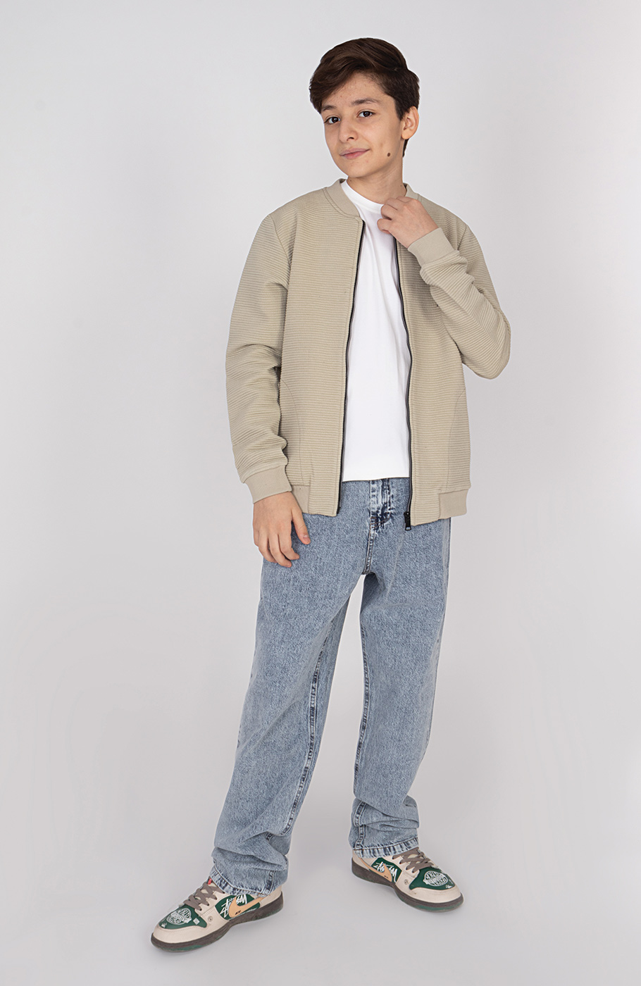 بامر جکت ژاکارد فیتیله‌ای راه راه