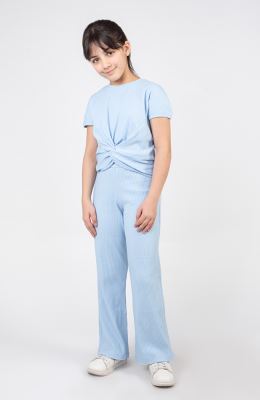 تیشرت پنبه لایکرا سوزن خالی گره‏ای(ست با کد10580)