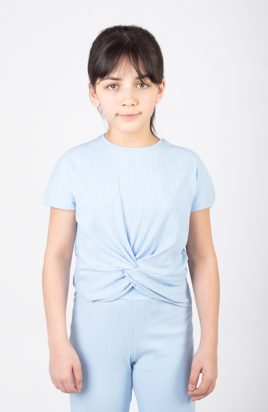 تیشرت پنبه لایکرا سوزن خالی گره‏ای(ست با کد10578)