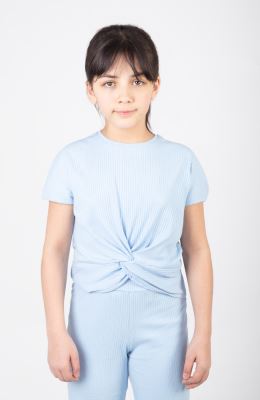 تیشرت پنبه لایکرا سوزن خالی گره‏ای(ست با کد10578)