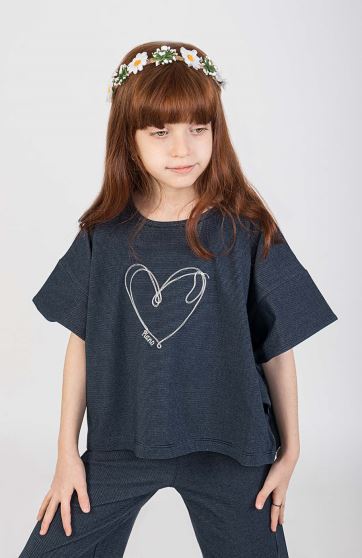 تیشرت یکرولایکرا لمه‏دار والان‏دار (ست با 10576)