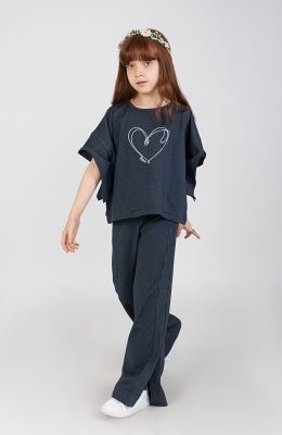 تیشرت یکرولایکرا لمه‏دار والان‏دار (ست با 10576)