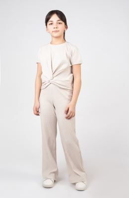 تیشرت پنبه لایکرا سوزن خالی گره‏ای(ست با کد10580)