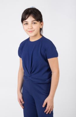 تیشرت پنبه لایکرا سوزن خالی گره‏ای(ست با کد10580)