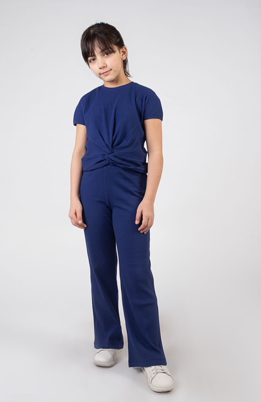 تیشرت پنبه لایکرا سوزن خالی گره‏ای(ست با کد10578)