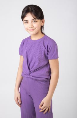 تیشرت پنبه لایکرا سوزن خالی گره‏ای(ست با کد10578)