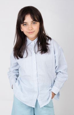 شومیز ساده بافت راه راه آستین بلند