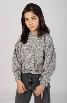 بلوز ژاکارد پیچازی پیش گت دار